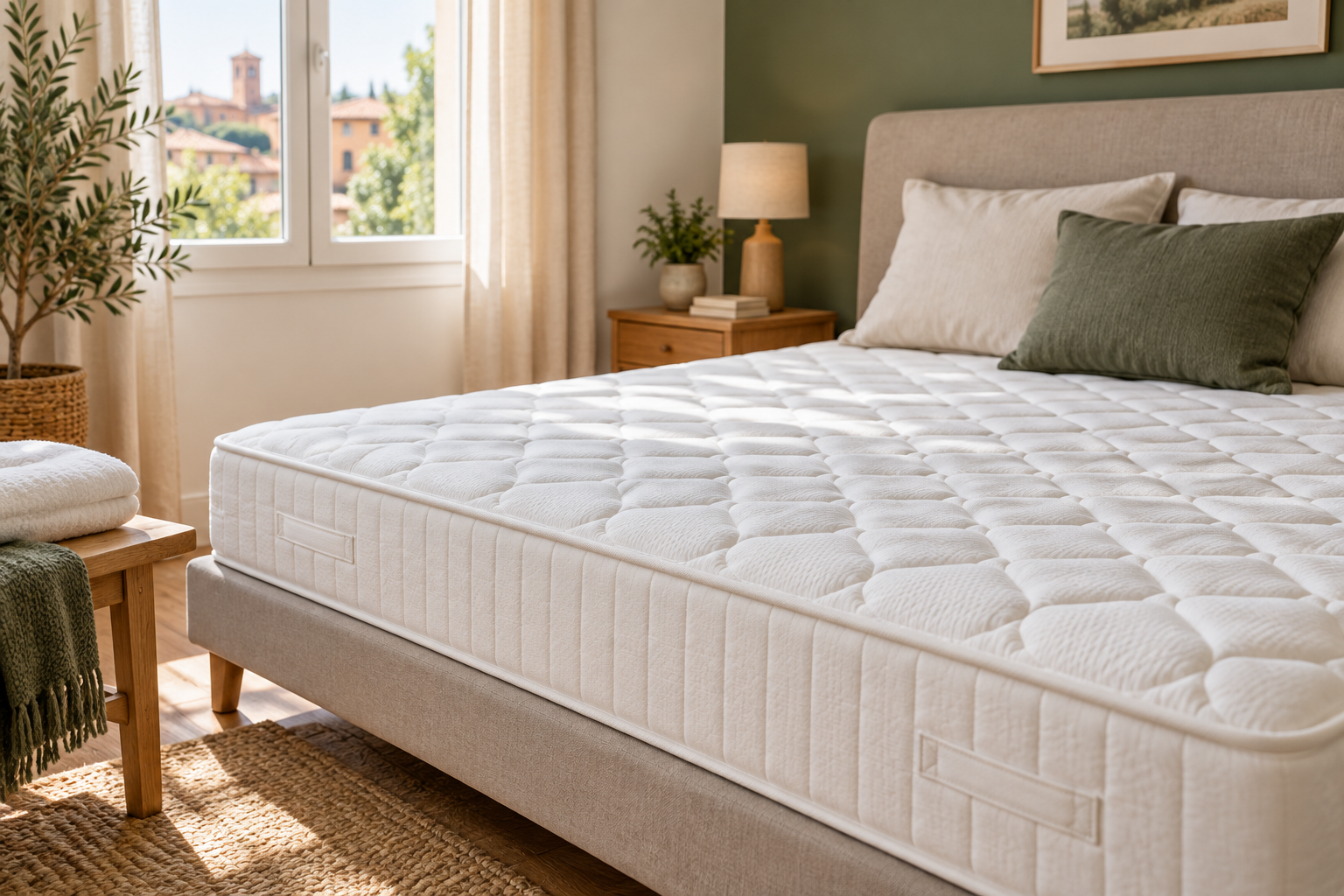 Matelas sur un lit