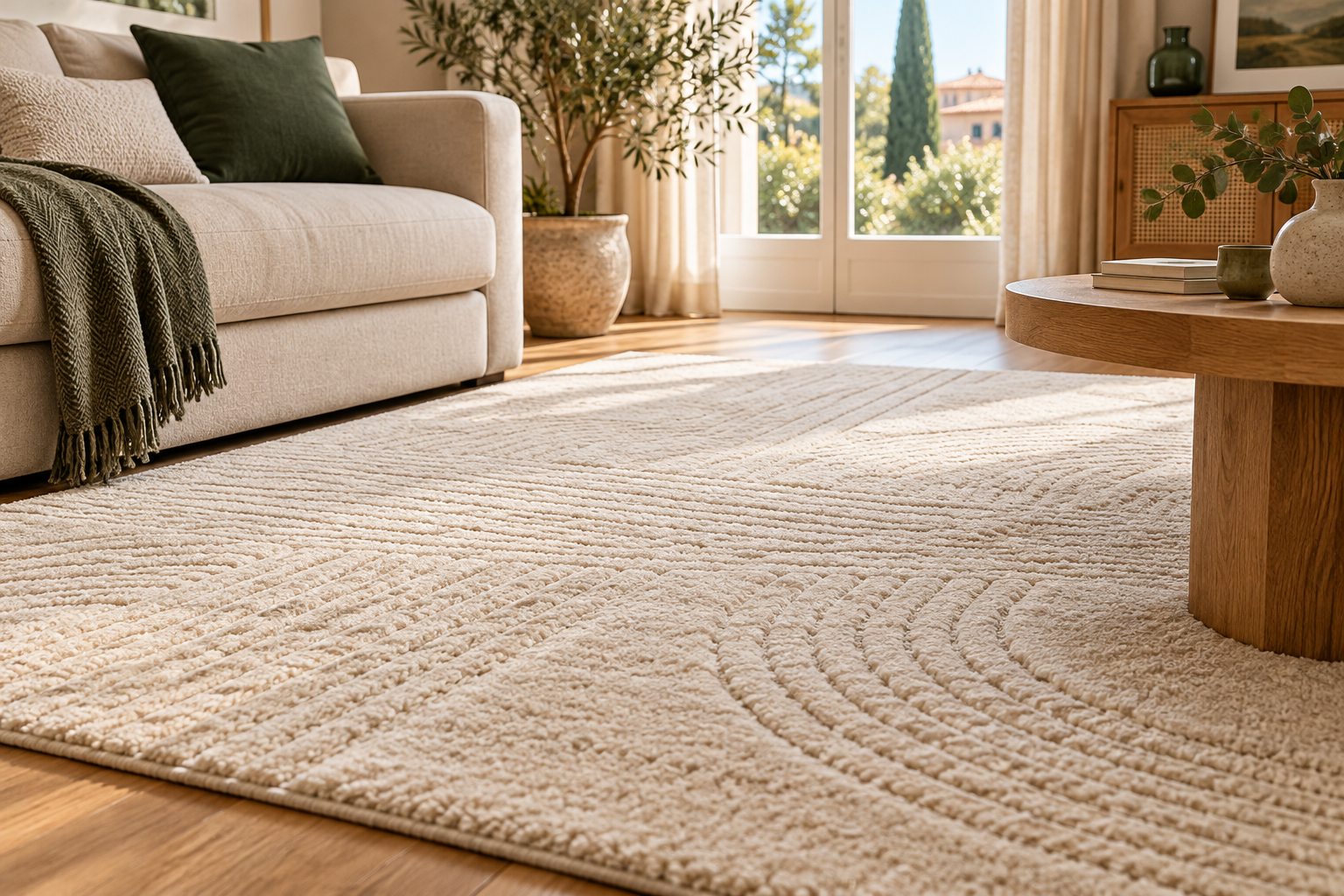 Tapis clair dans un salon